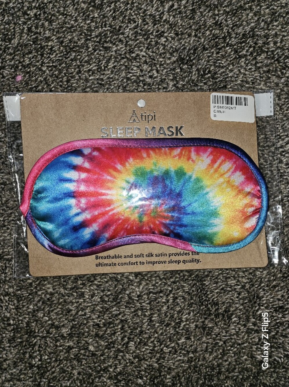 New In Package Tiedye Atipi Sleep Mask Silk
